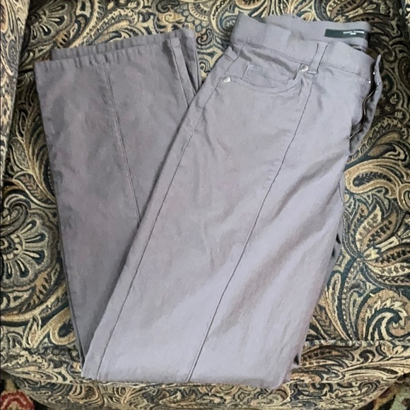 𝅺simon Chang Micro Twill Mocha Middle Seam Pants Flattering - Picture 3 of 6